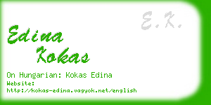 edina kokas business card